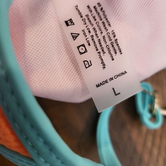 Thong Bikini Blue and Orange Large Adjustable - Picture 7 of 9